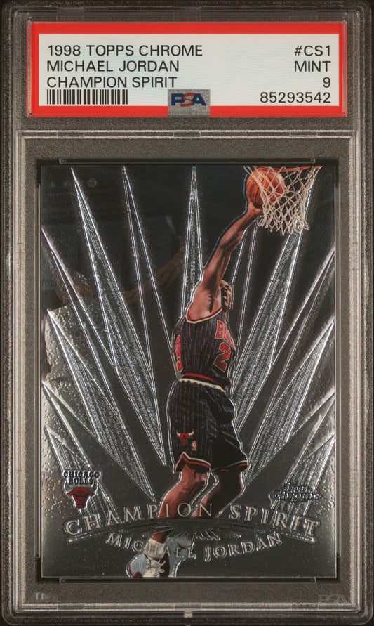 Michael Jordan 1998 Topps Chrome Champion Spirit #CS1 PSA 9 Mint