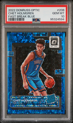 Chet Holmgren 2022 Donruss Optic #208 Fast Break Blue #36/49 PSA 10 Gem Mint