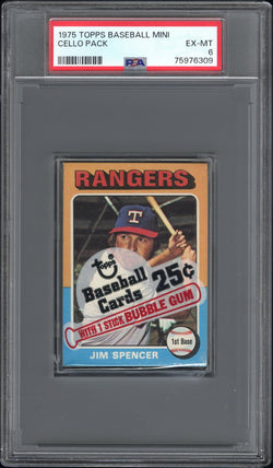 1975 Topps Baseball Mini Cello Pack PSA 6 Ex-Mint