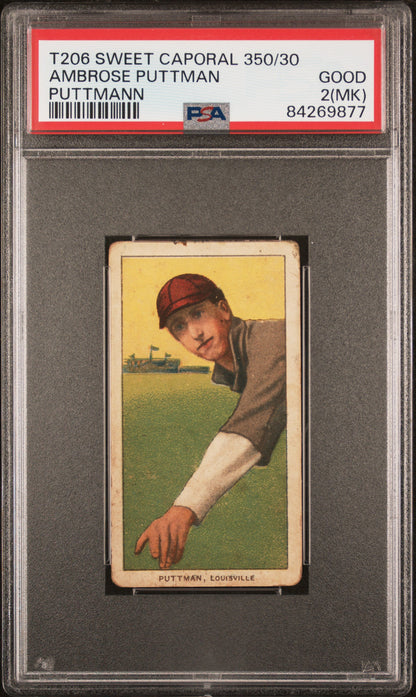Ambrose Puttman Puttmann 1909-11 T206 Sweet Caporal 350/30 PSA 2 Good MK