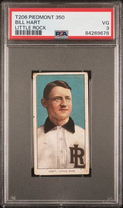 Bill Hart 1909-11 T206 Piedmont 350 Little Rock PSA 3 Very Good