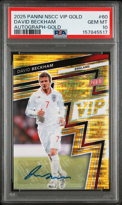 David Beckham 2025 Panini NSCC VIP Gold Auto #9/10 PSA 10 Gem Mint