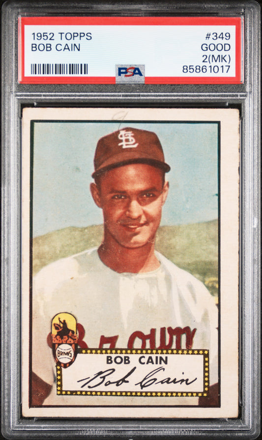 Bob Cain 1952 Topps #349 PSA 2 MK