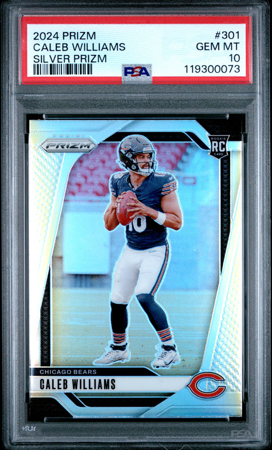 Caleb Williams 2024 Panini Prizm Rookie #301 Silver Prizm PSA 10 Gem Mint