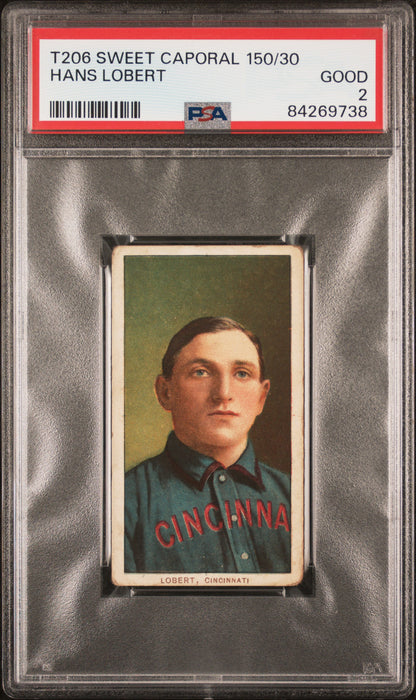 Hans Lobert 1909-11 T206 Sweet Caporal 150/30 PSA 2 Good