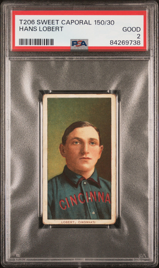 Hans Lobert 1909-11 T206 Sweet Caporal 150/30 PSA 2 Good
