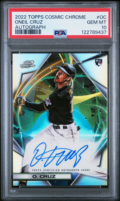 O'Neil Cruz 2022 Topps Chrome Cosmic Rookie Auto PSA 10 Gem Mint