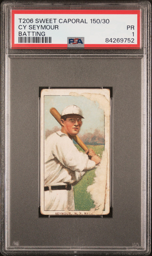Cy Seymour 1909-11 T206 Sweet Caporal 150/30 Batting PSA 1 Poor