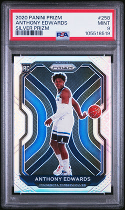 Anthony Edwards 2020 Panini Prizm #258 Silver Prizm PSA 9 Mint