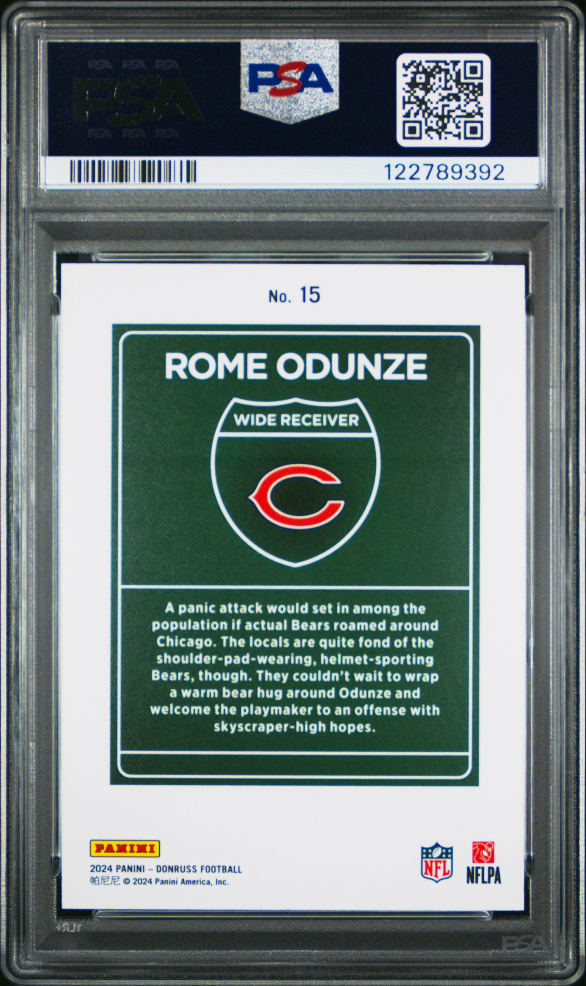 Rome Odunze 2024 Donruss Downtown Rookie PSA 9 Mint