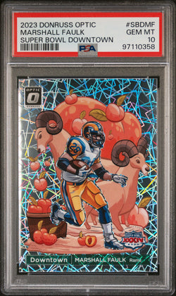 Marshall Faulk 2023 Donruss Optic Super Bowl Downtown PSA 10 Gem Mint