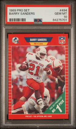 Barry Sanders 1989 Pro Set #494 PSA 10 Gem Mint 5701