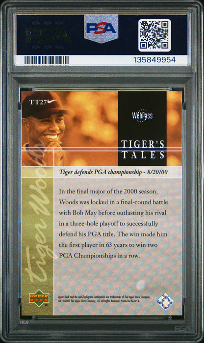 Tiger Woods 2001 Upper Deck Golf Tiger Tales #TT27 PSA 10 Gem Mint