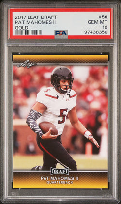 Patrick Mahomes 2017 Leaf Draft Gold #56 PSA 10 Gem Mint