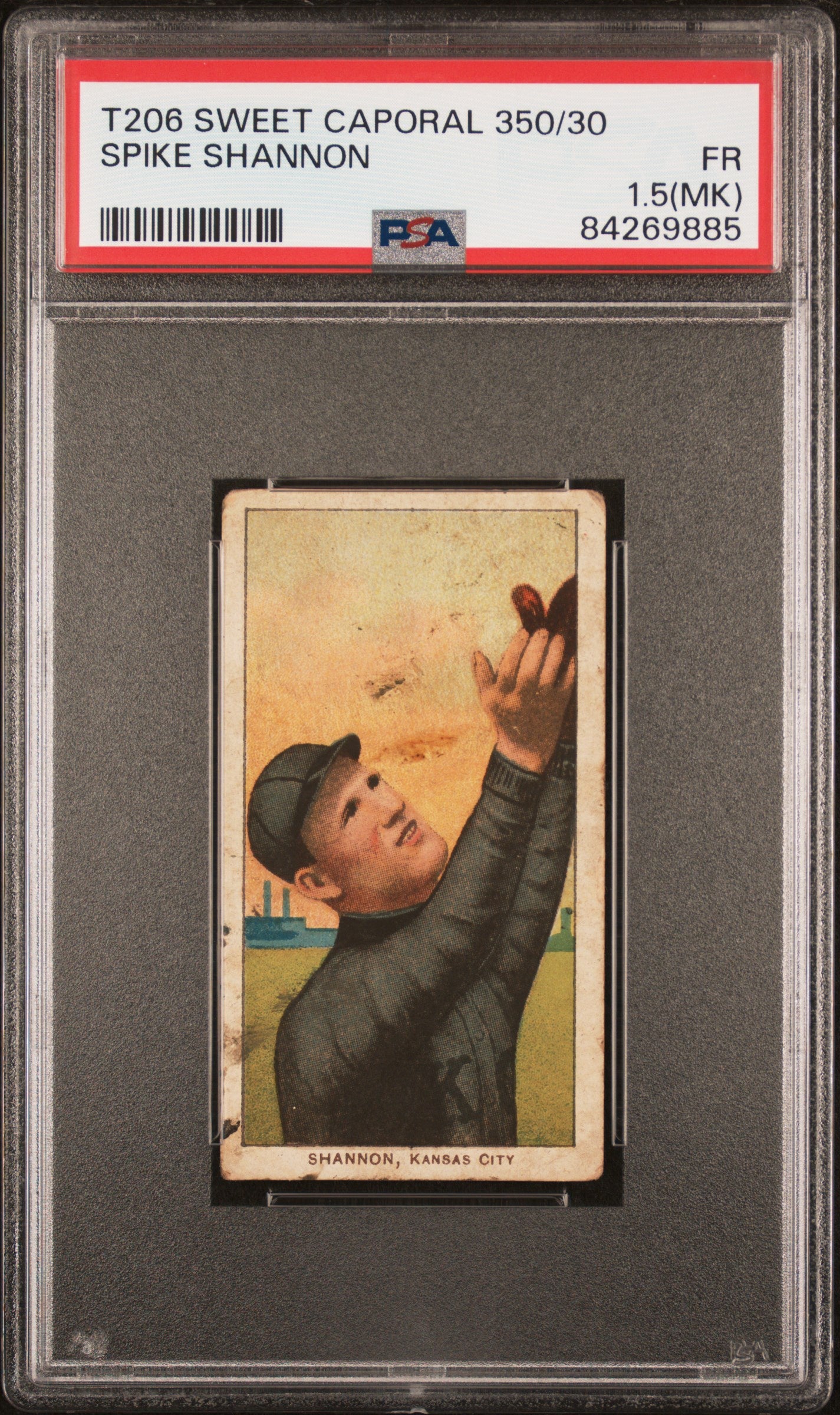 Spike Shannon 1909-11 T206 Sweet Caporal 350/30 PSA 1.5 Fair MK