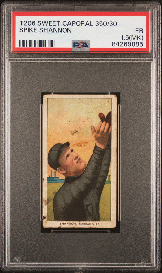 Spike Shannon 1909-11 T206 Sweet Caporal 350/30 PSA 1.5 Fair MK