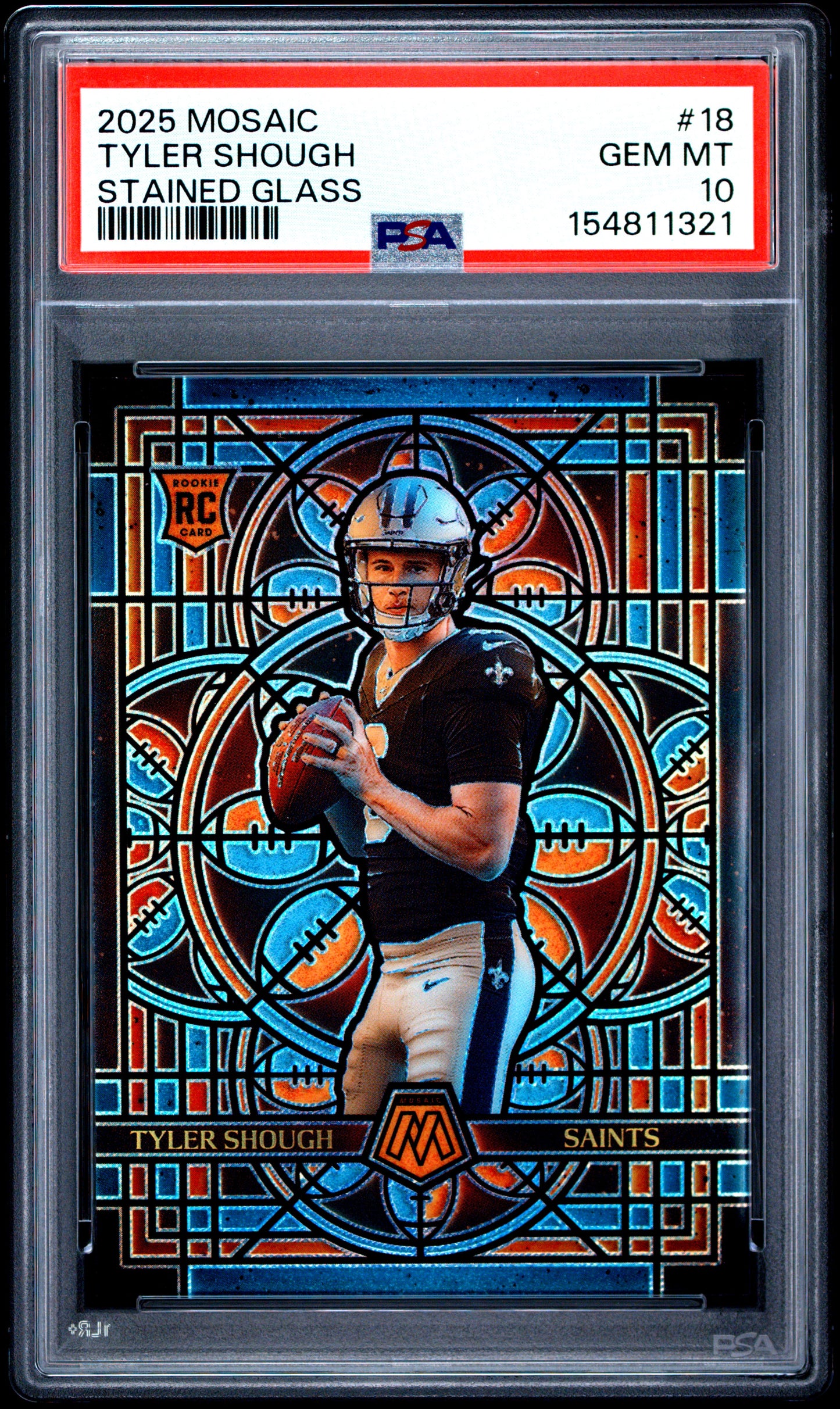 Tyler Shough 2025 Panini Mosaic Stained Glass Rookie PSA 10 Gem Mint 1321