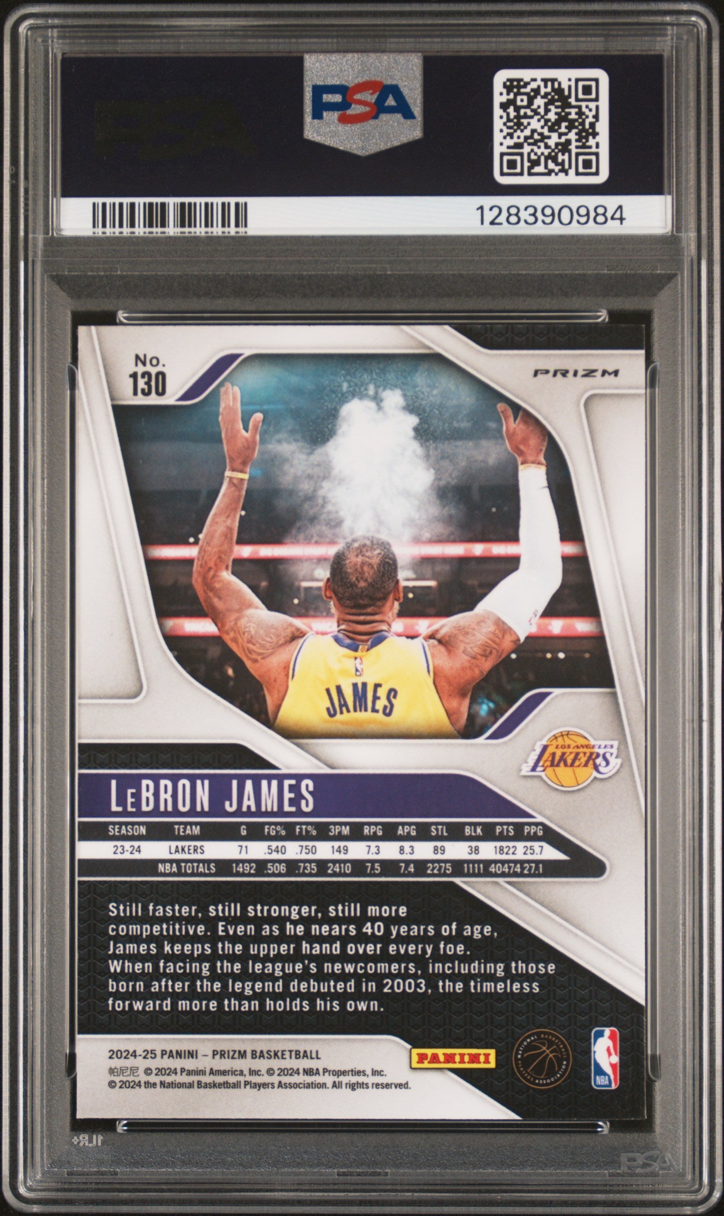 Lebron James 2024 Panini Prizm #130 Red Sparkle PSA 9 Mint