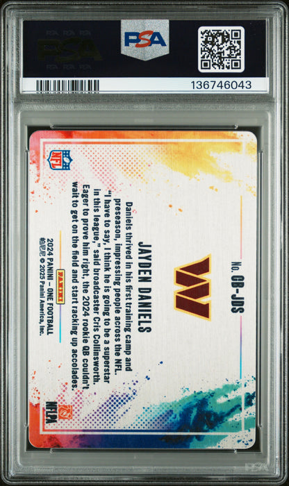 Jayden Daniels 2024 Panini One Color Blast PSA 9 Mint