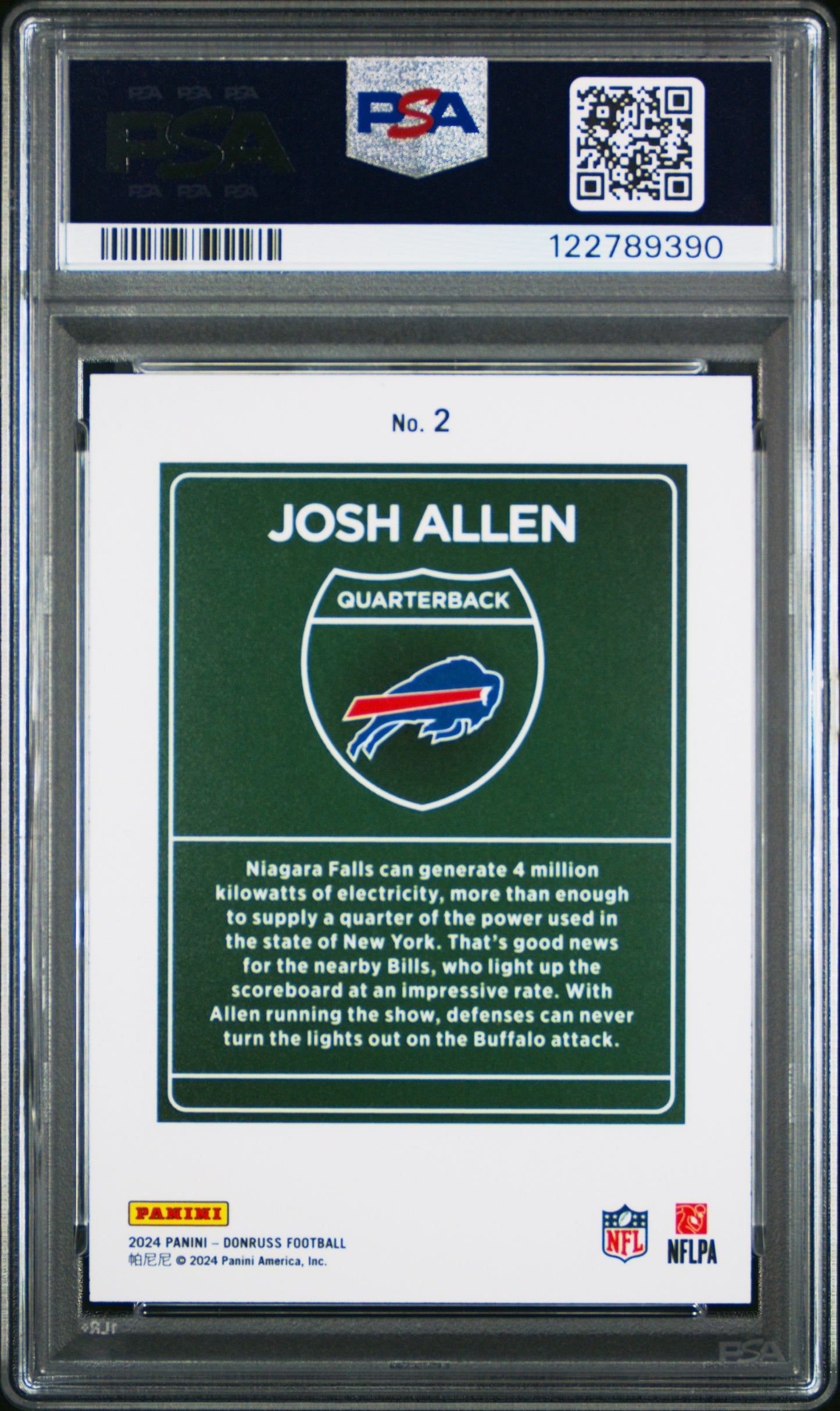 Josh Allen 2024 Donruss Downtown PSA 8 Nm-Mint