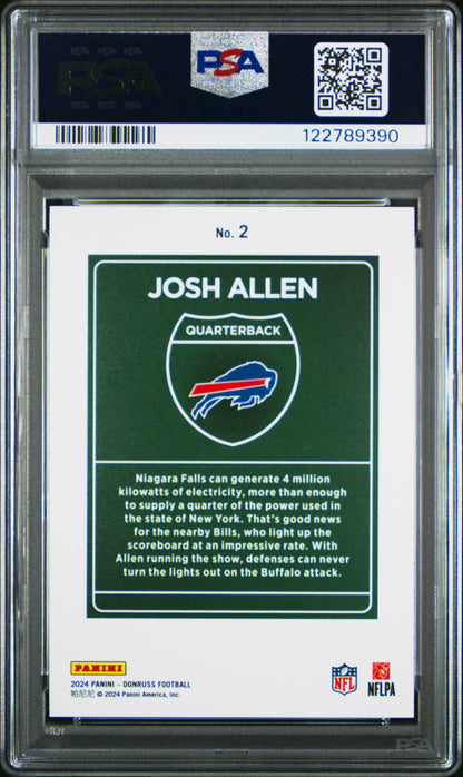 Josh Allen 2024 Donruss Downtown PSA 8 Nm-Mint