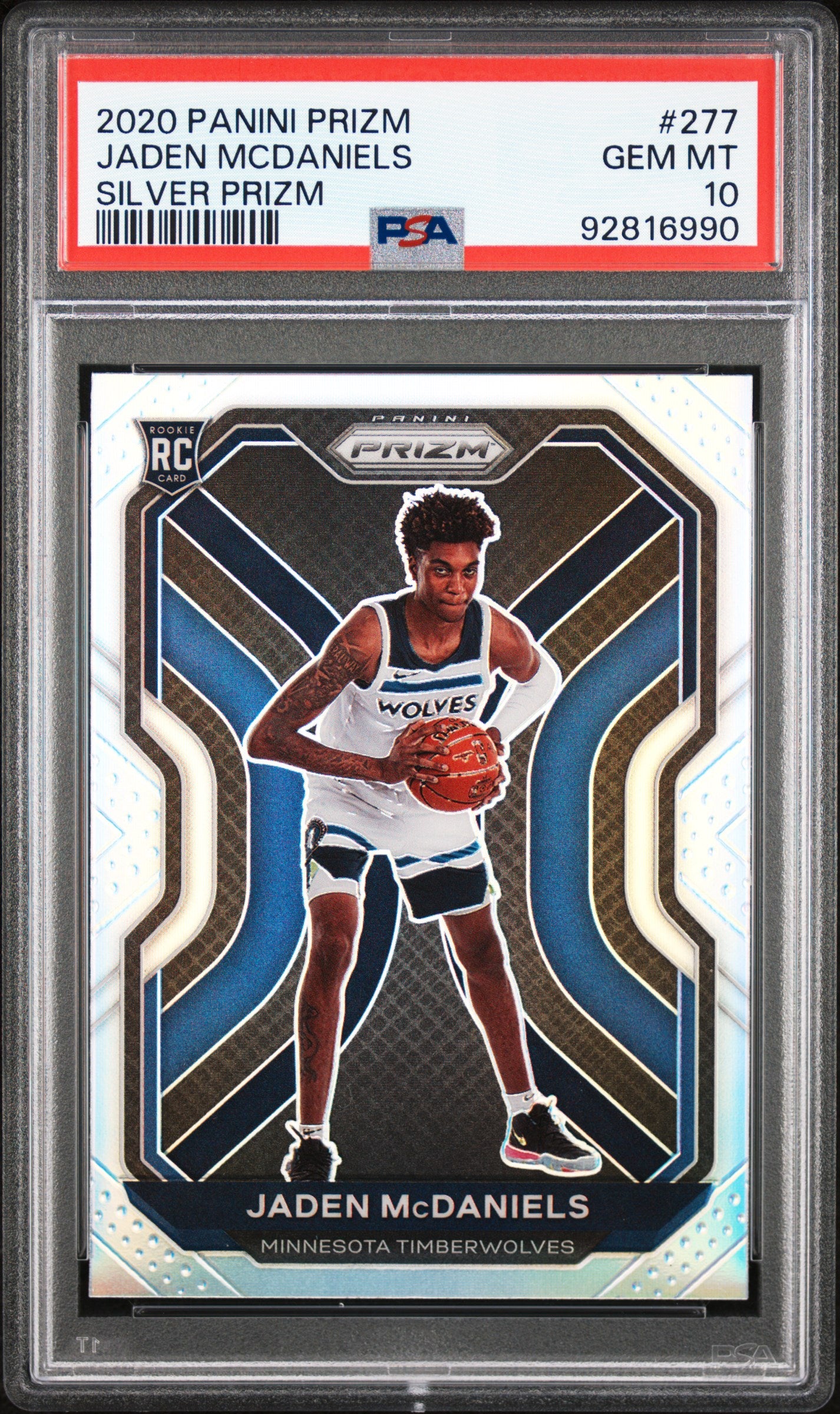 Jaden McDaniels 2020 Panini Prizm Rookie #277 Silver Prizm PSA 10 Gem Mint 6990