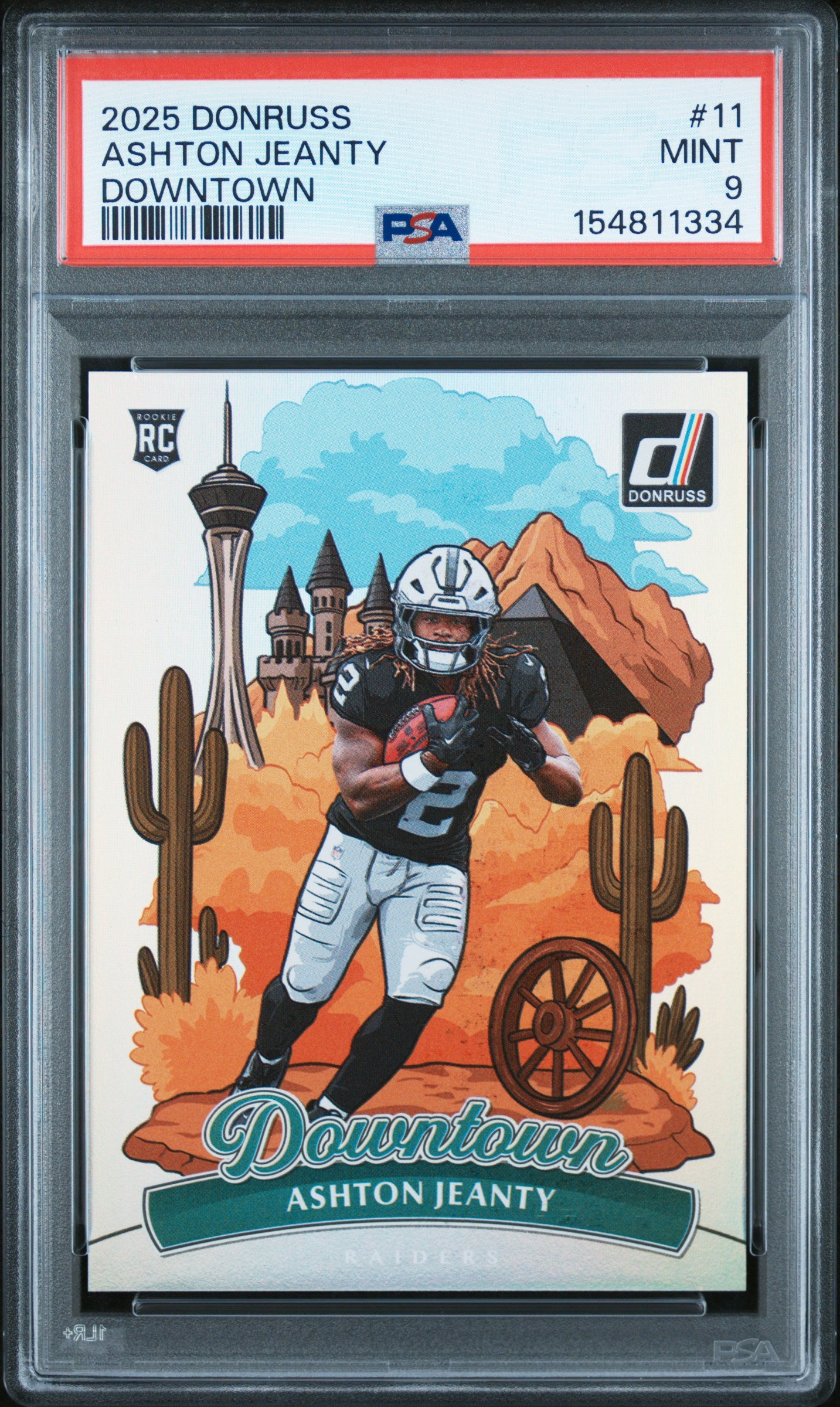 Ashton Jeanty 2025 Donruss Downtown Rookie PSA 9 Mint 1334