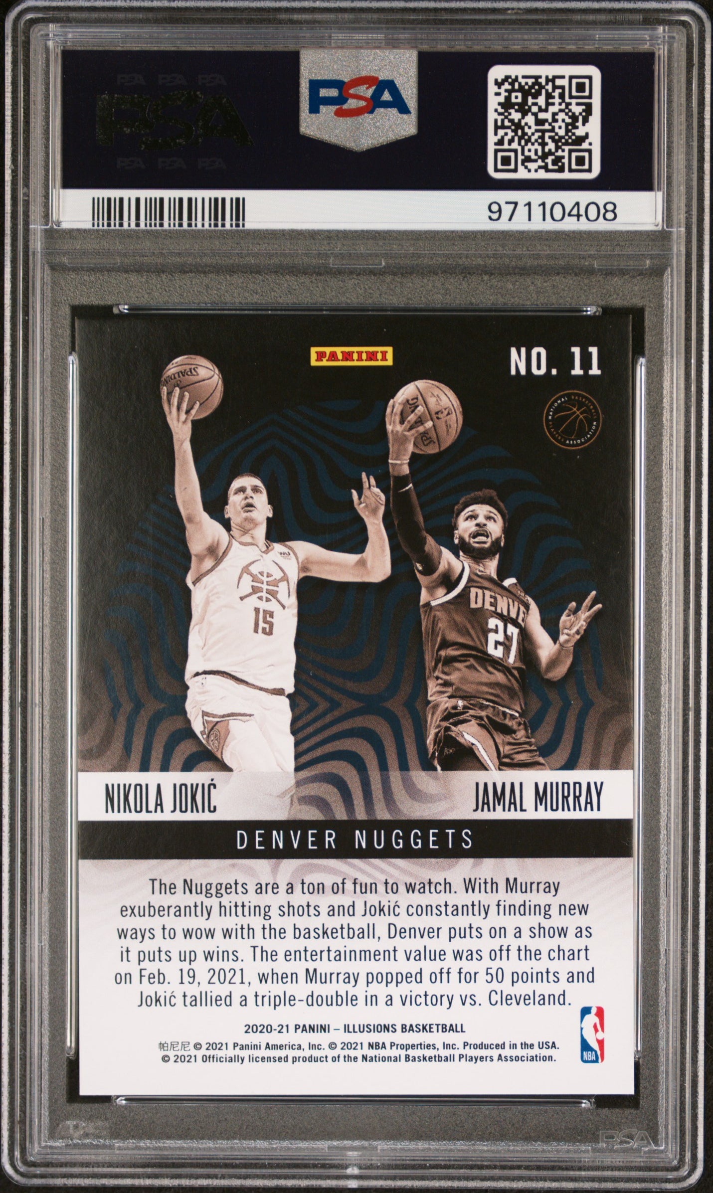 Nikola Jokic/Jamal Murray 2020 Panini Illusions Double Vision Green #3/5 PSA 10 Gem Mint