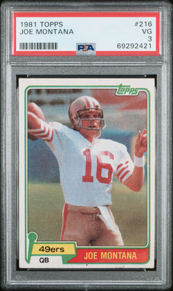 Joe Montana 1981 Topps #216 PSA 3 Very Good