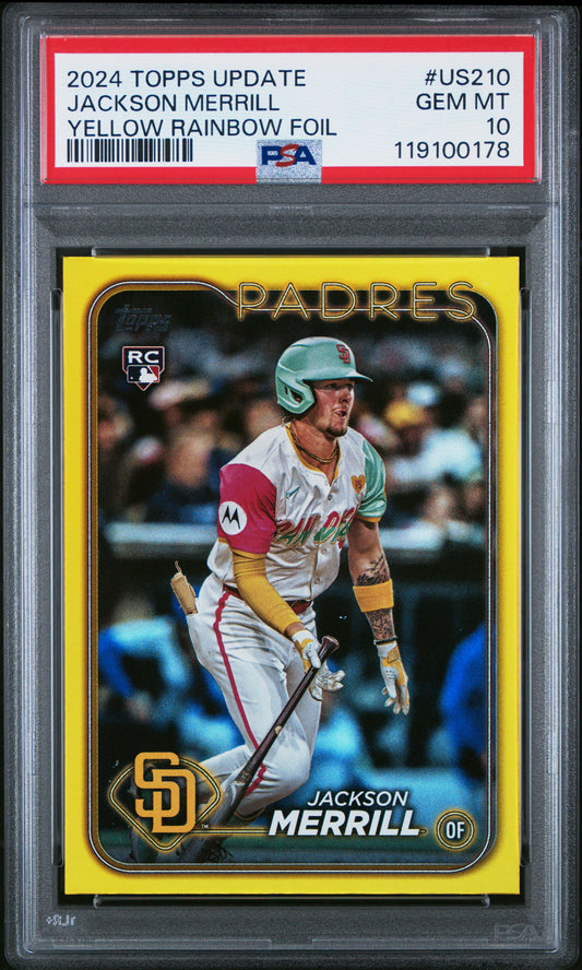 Jackson Merrill 2024 Topps Update Rookie #US210 PSA 10 Gem Mint