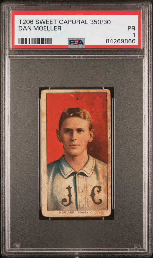 Dan Moeller 1909-11 T206 Sweet Caporal 350/30 PSA 1 Poor