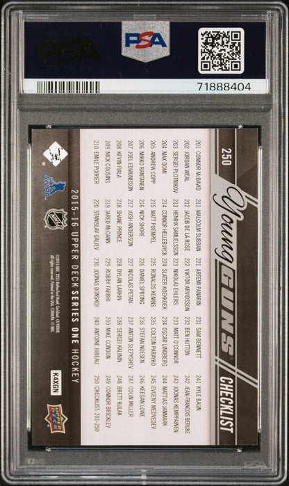 Connor McDavid + Sam Bennett 2015 Upper Deck Rookie Checklist #250 PSA 10 Gem Mint
