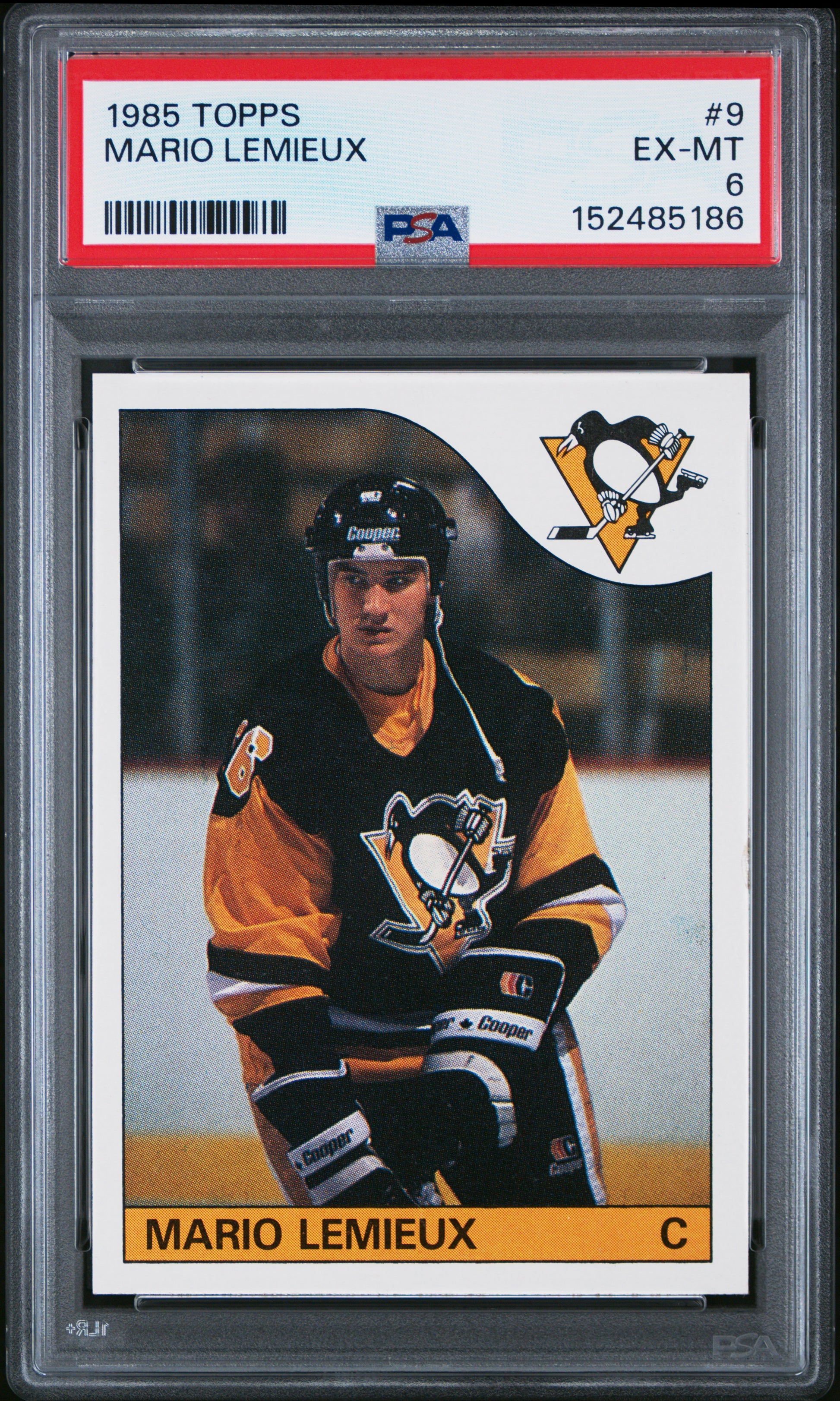 Mario Lemieux 1985 Topps Rookie #9 PSA 6 Ex-Mint 5186