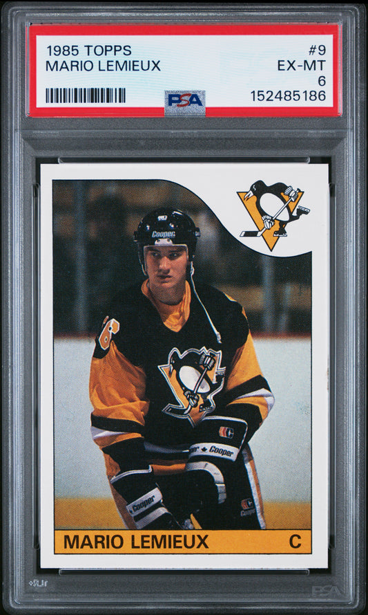 Mario Lemieux 1985 Topps Rookie #9 PSA 6 Ex-Mint 5186
