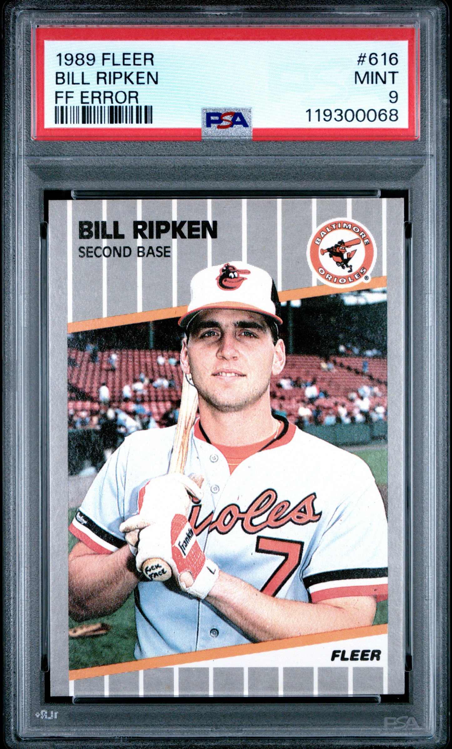 Bill Ripken 1989 Fleer #616 FF Error PSA 9 Mint 0068
