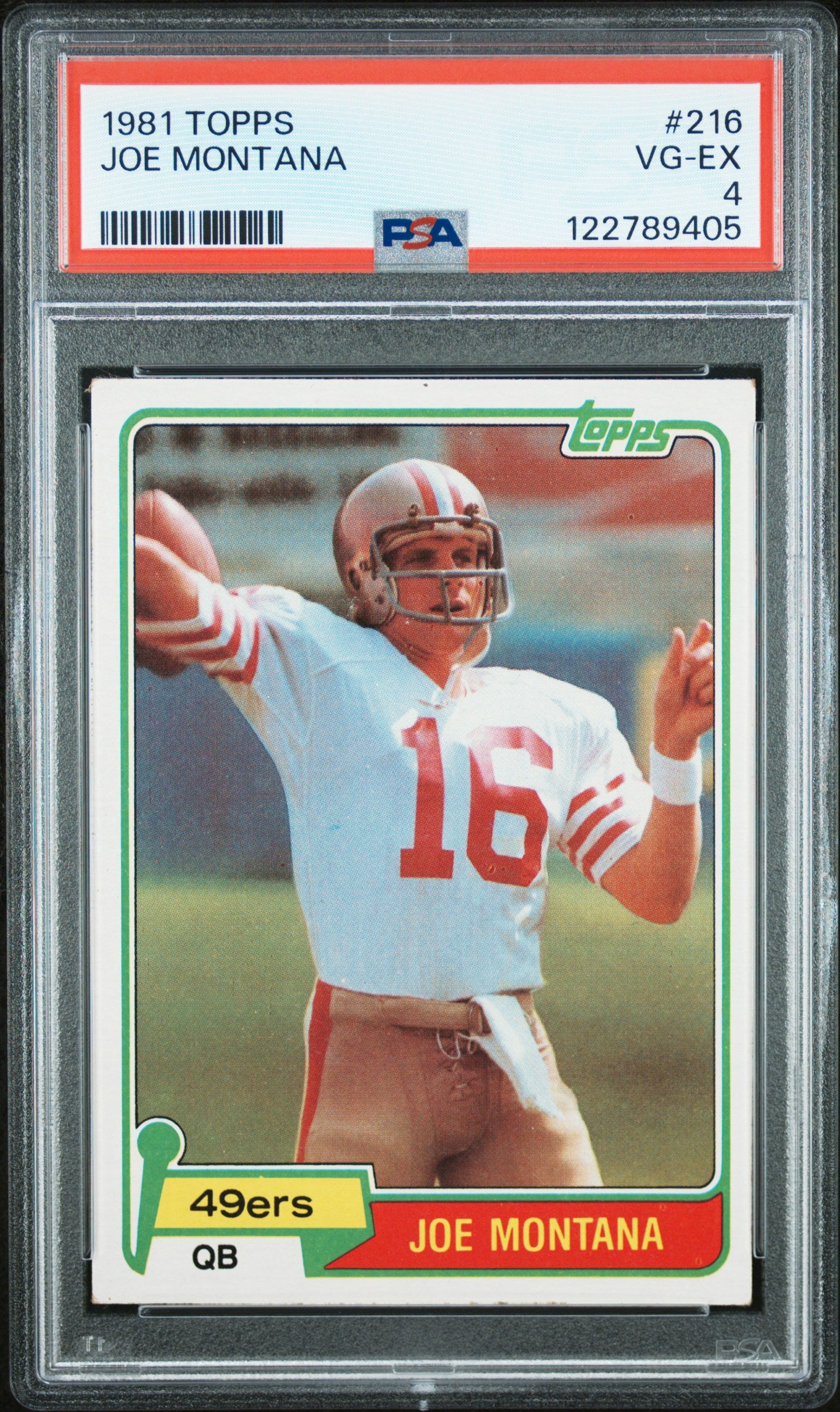Joe Montana 1981 Topps Rookie #216 PSA 4 Vg-Ex