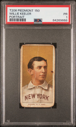 Willie Keeler 1909-11 T206 Piedmont 150 Portrait PSA 1 Poor