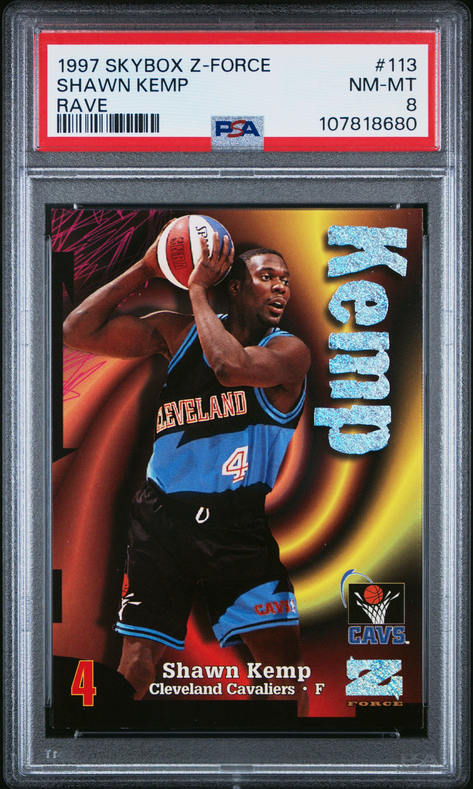 Shawn Kemp 1997 Skybox Z-Force #113 Rave Parallel #82/399 PSA 8 Nm-Mint