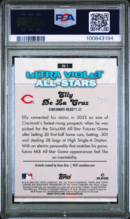 Elly de la Cruz 2004 Topps Chrome Ultraviolet All-Stars #UV1 PSA 9 Mint