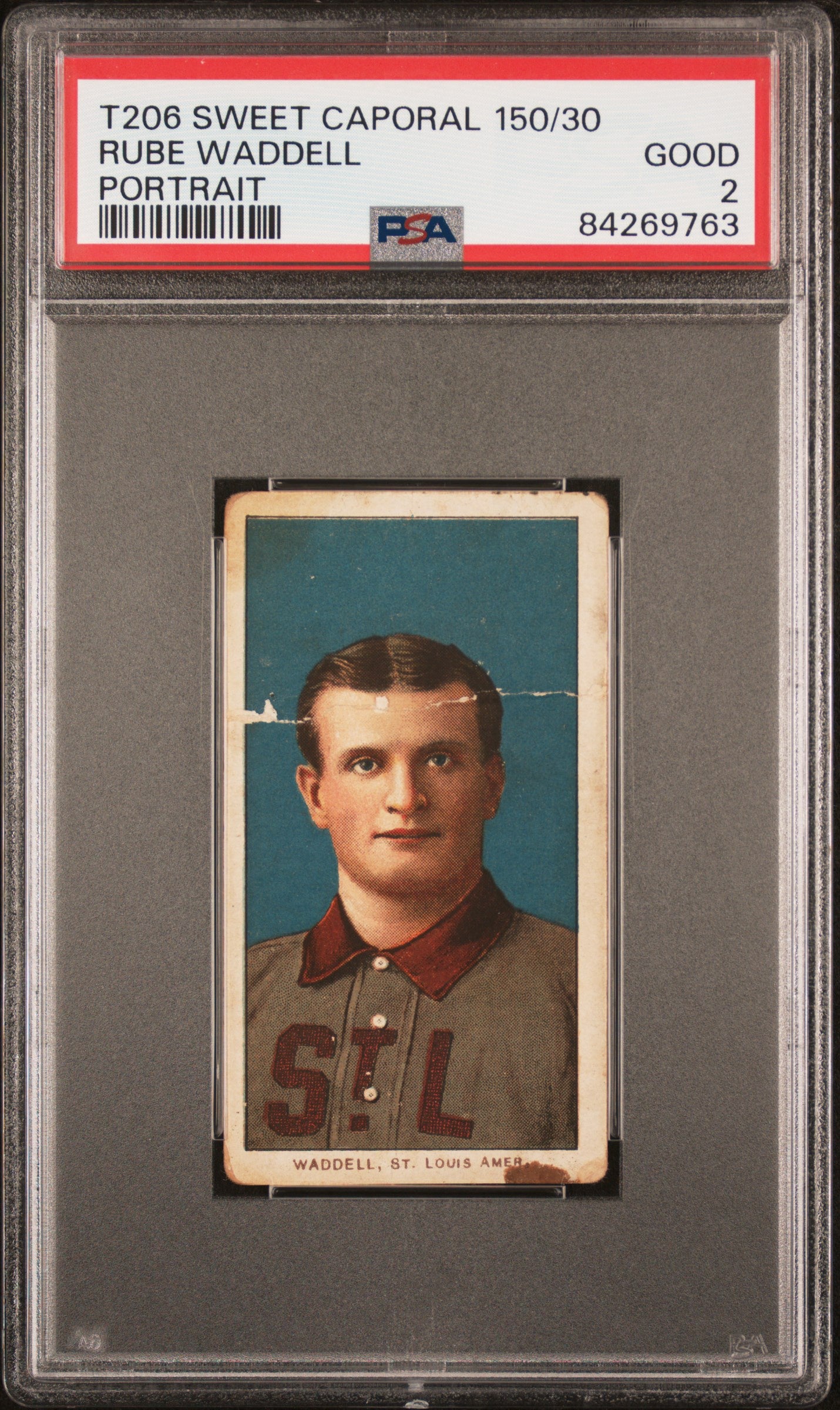 Rube Waddell 1909-11 T206 Sweet Caporal 150/30 Portrait PSA 2 Good