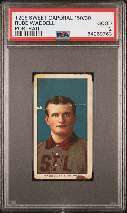 Rube Waddell 1909-11 T206 Sweet Caporal 150/30 Portrait PSA 2 Good