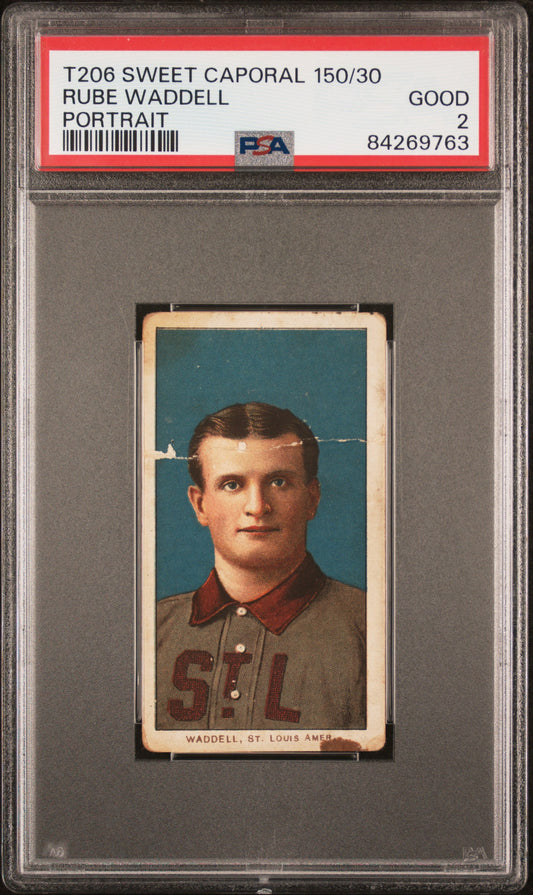 Rube Waddell 1909-11 T206 Sweet Caporal 150/30 Portrait PSA 2 Good