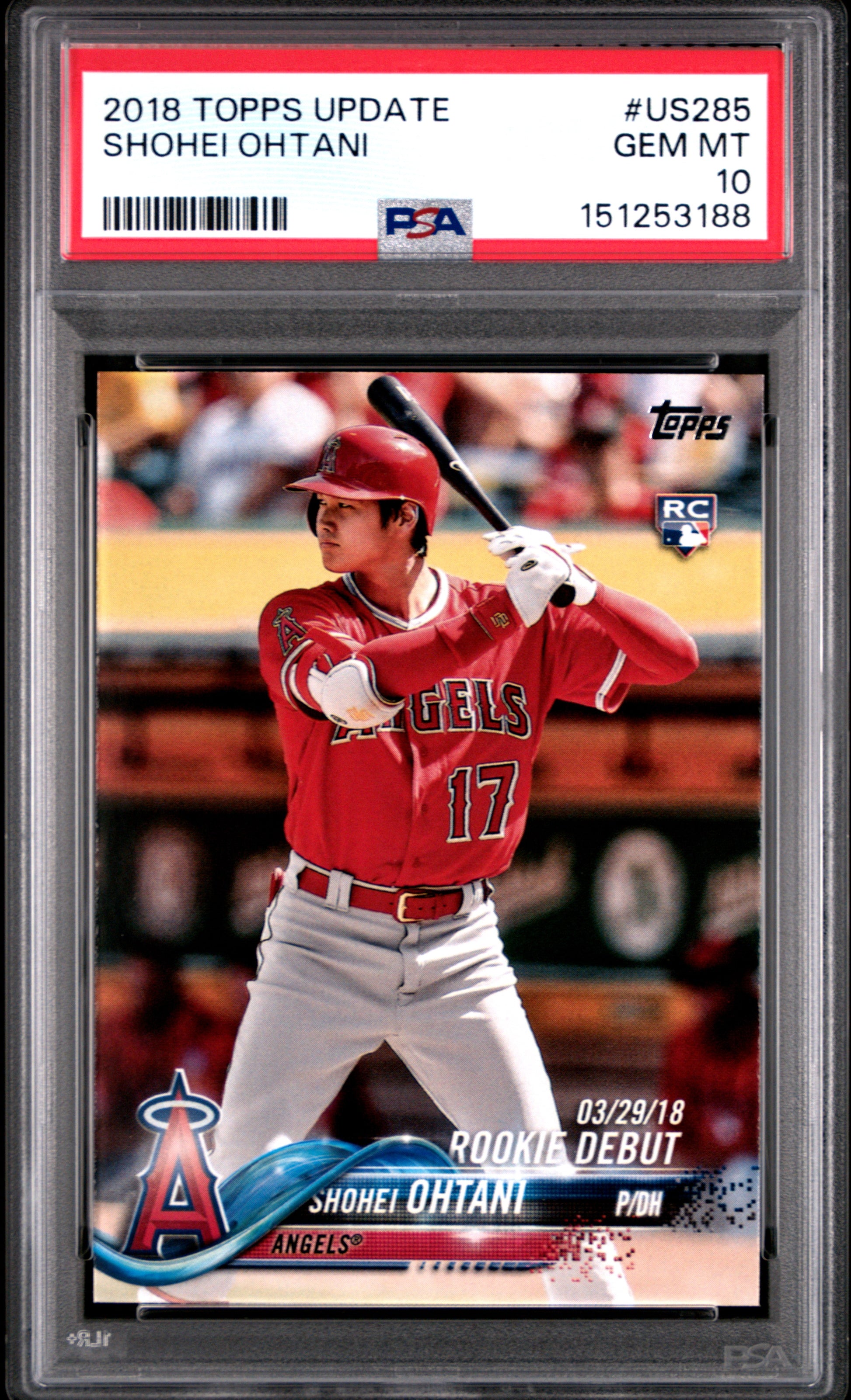 Shohei Ohtani 2018 Topps Update Rookie #US285 PSA 10 Gem Mint