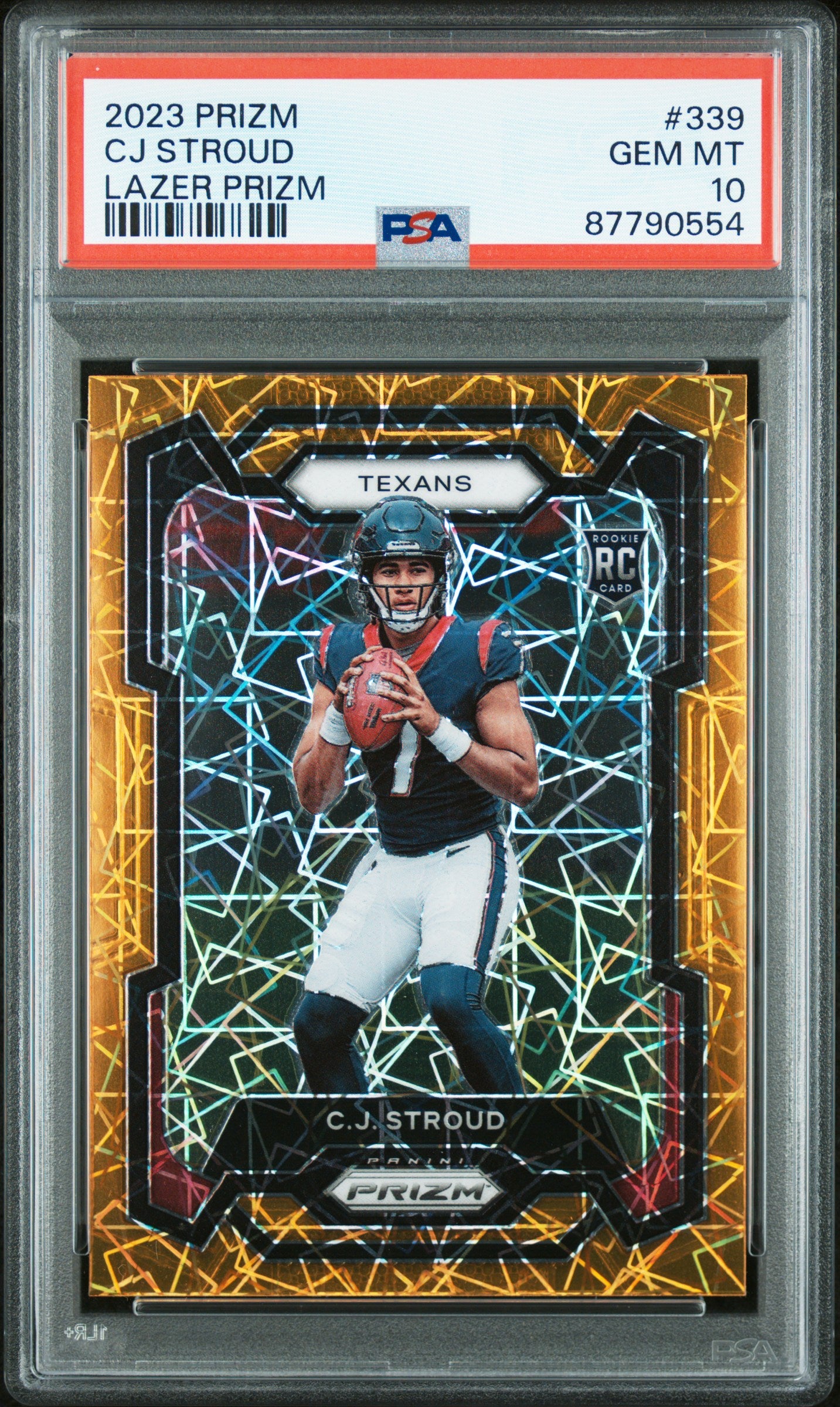 CJ Stroud 2023 Panini Prizm Rookie #339 Lazer Prizm PSA 10 Gem Mint