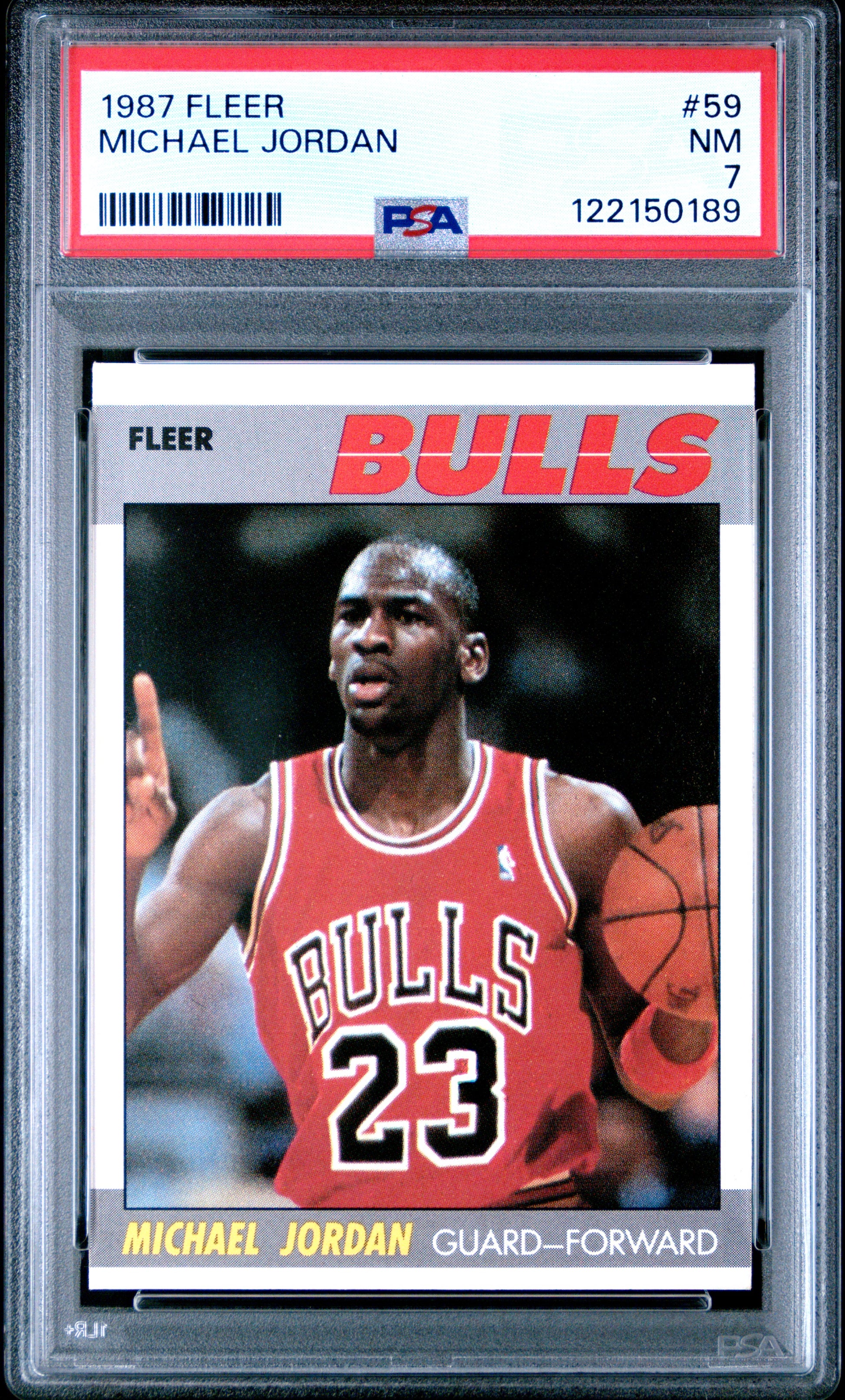 Michael Jordan 1987 Fleer #59 PSA 7 Near Mint 0189