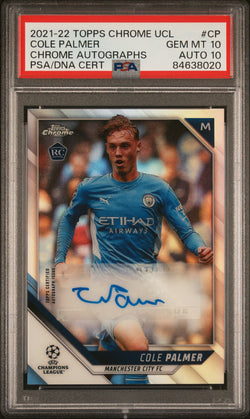 Cole Palmer 2021 Topps Champions League Chrome Auto PSA 10 Auto 10