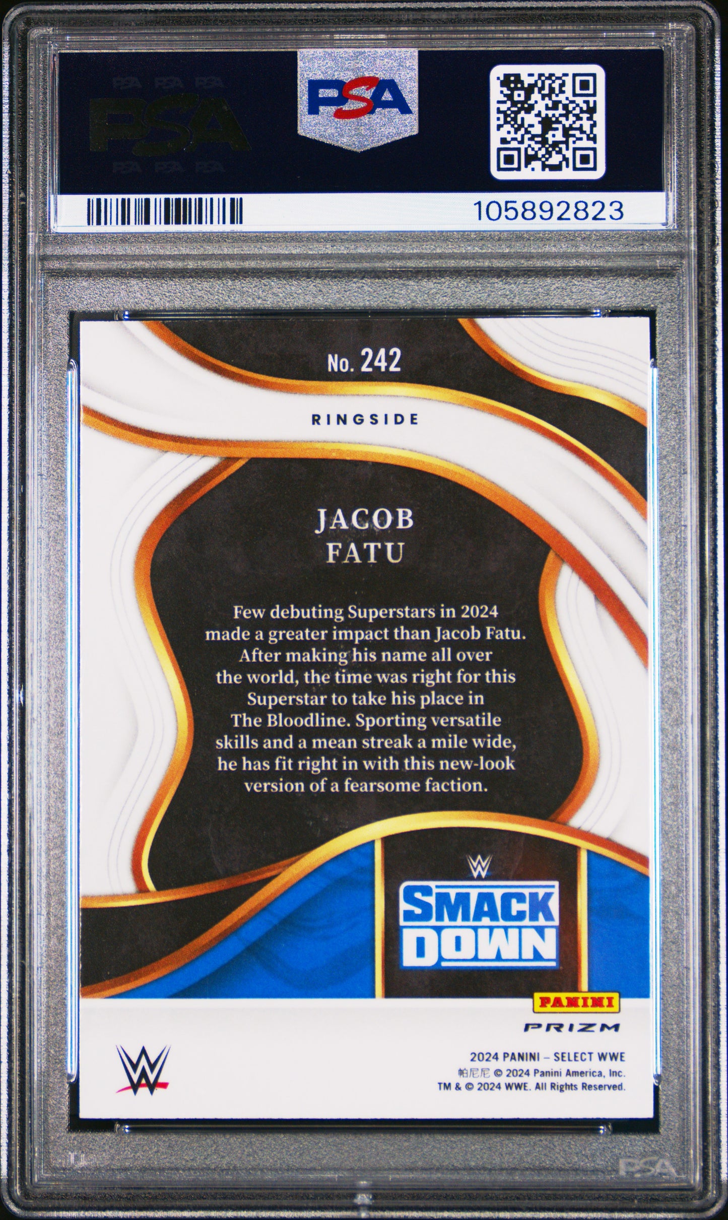 Jacob Fatu 2024 Select WWE #242 Green Flash PSA 10 Gem Mint