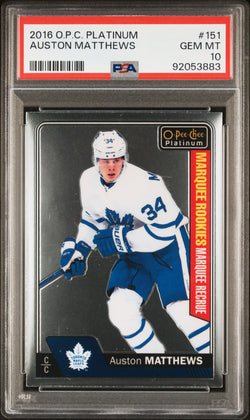 Auston Matthews 2016 OPC Platinum #151 PSA 10 Gem Mint