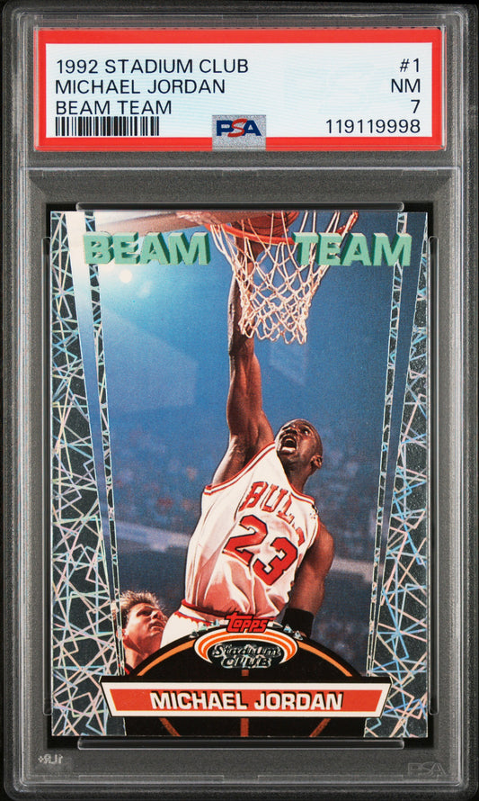 Michael Jordan 1992 Topps Stadium Club Beam Team PSA 7 Near Mint