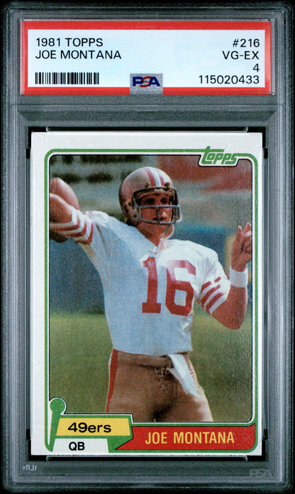Joe Montana 1981 Topps Rookie #216 PSA 4 Vg-Mint 0433